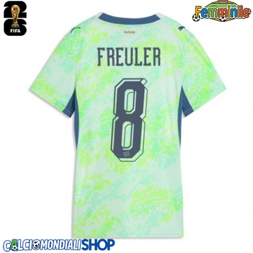 Maglie da calcio Svizzera Remo Freuler #8 Seconda Maglia Femminile Mondiali 2026  Manica Corta